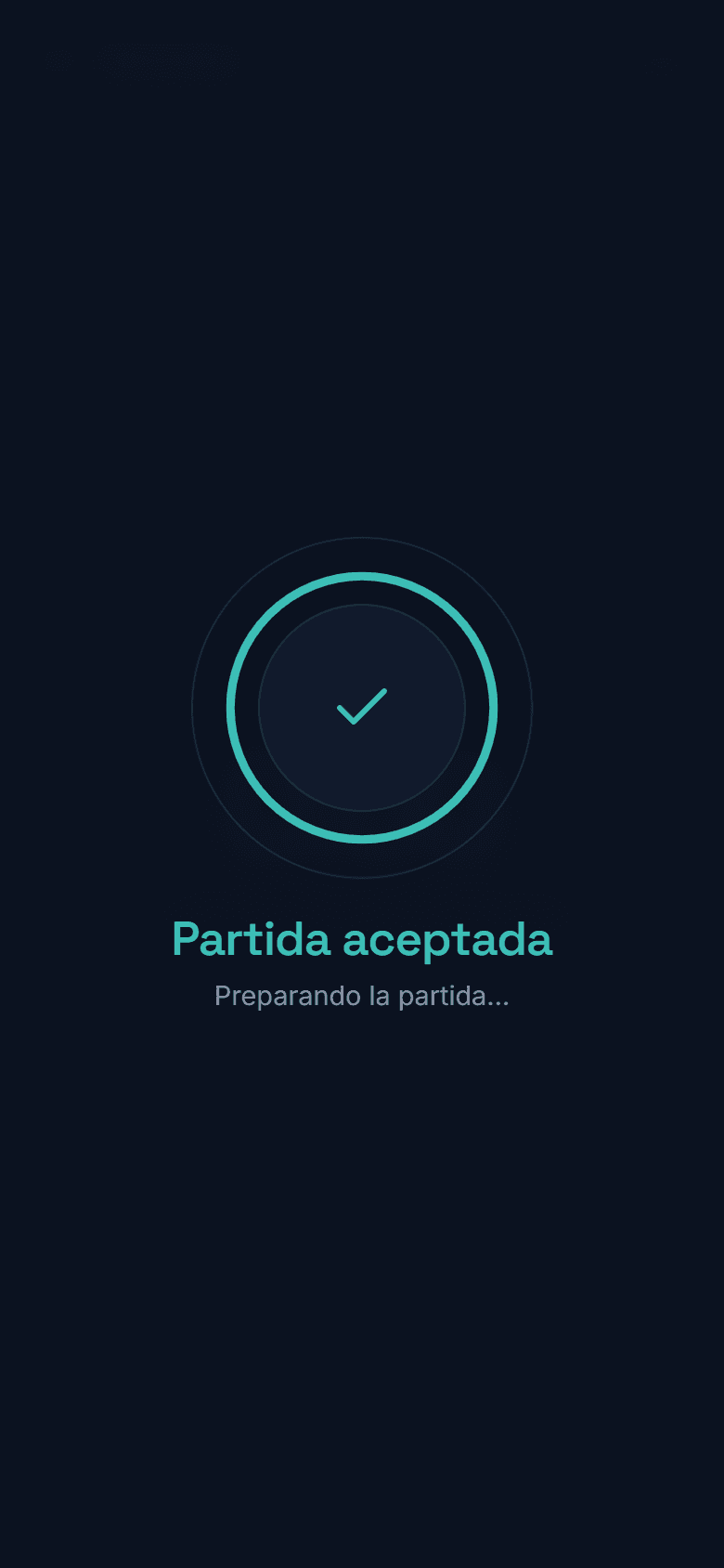 MutchEz en un celular confirmando que la partida fue aceptada